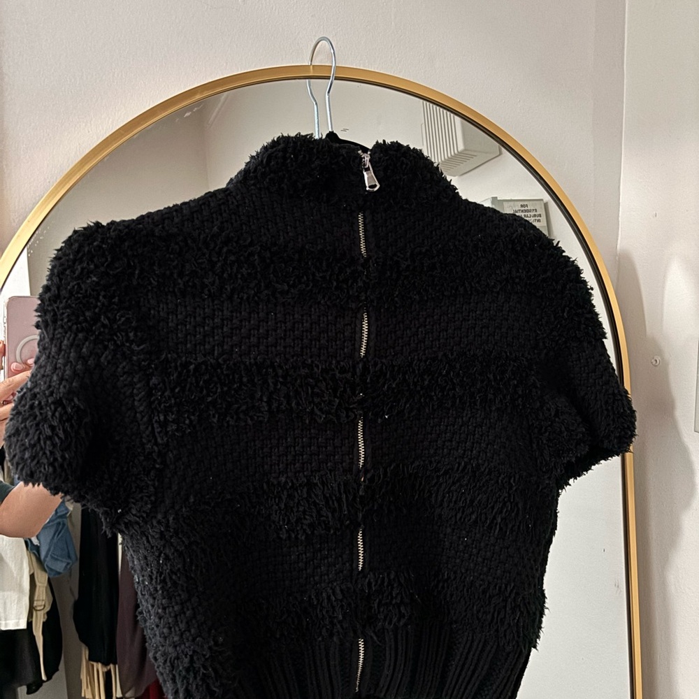 Danielle Guizio Black Textured Sweater